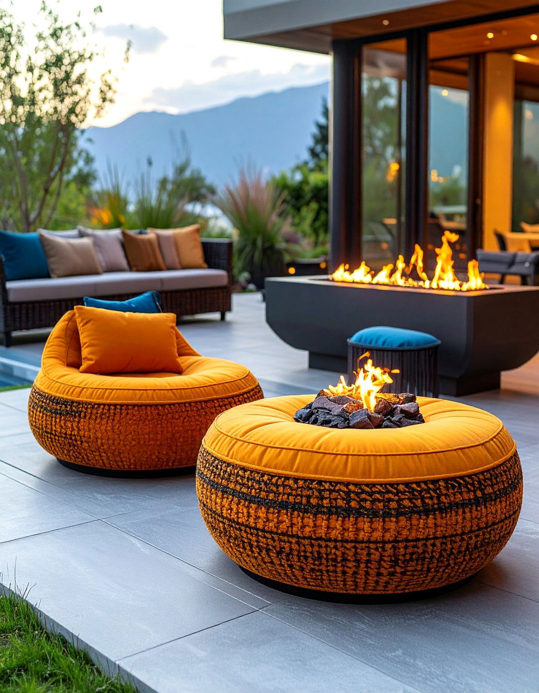 Convertible Ottoman Seating with Hidden Storage - 25 Fire Pit Chair Ideas