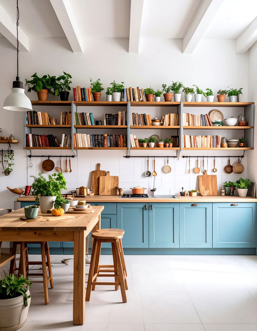Cookbook Library Display Shelving - 25 Open Shelving Kitchen Ideas