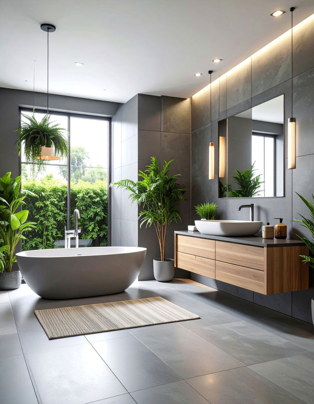 Cool Grey Minimalist Design - 25 Grey Tile Bathroom Ideas