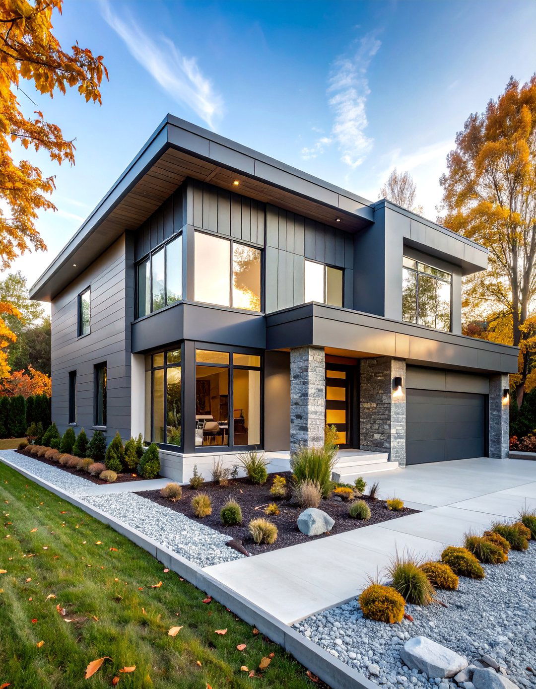 Cool Taupe with Silver Accents - 25 Exterior Taupe House Color Combinations