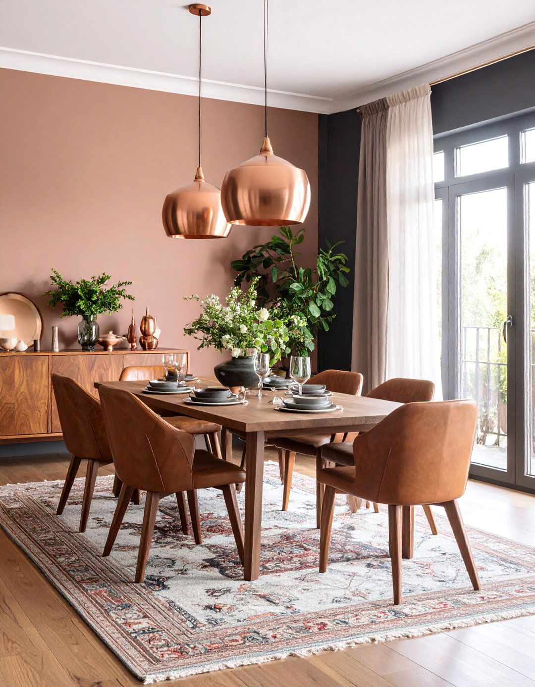 Copper Accent Masculine Dining Room - 25 masculine dining room ideas