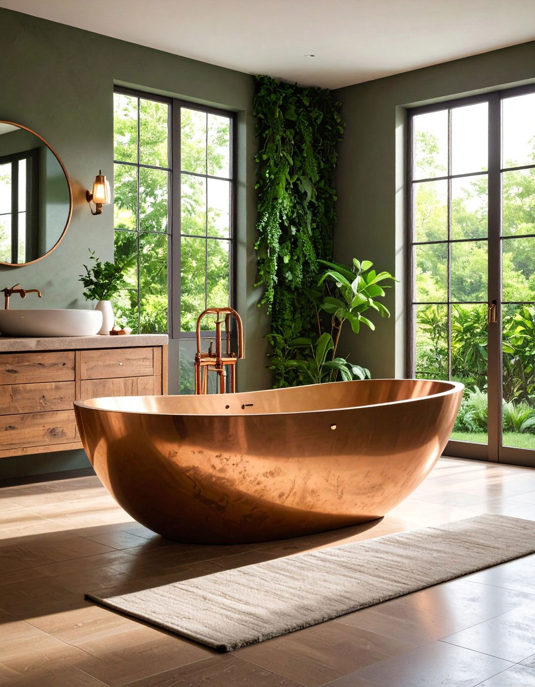 Copper Bathtub with Vintage Patina Finish - 25 Bathtub Ideas