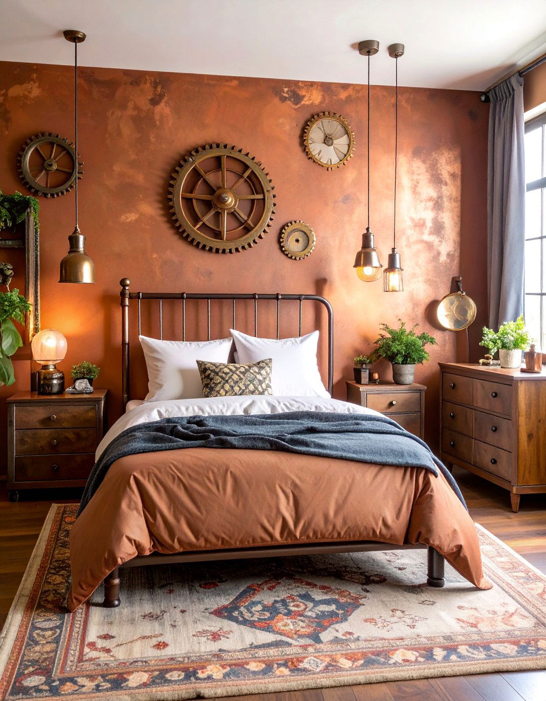 Copper Boys Bedroom with Steampunk Adventure Theme - 25 Boys Room Paint Ideas