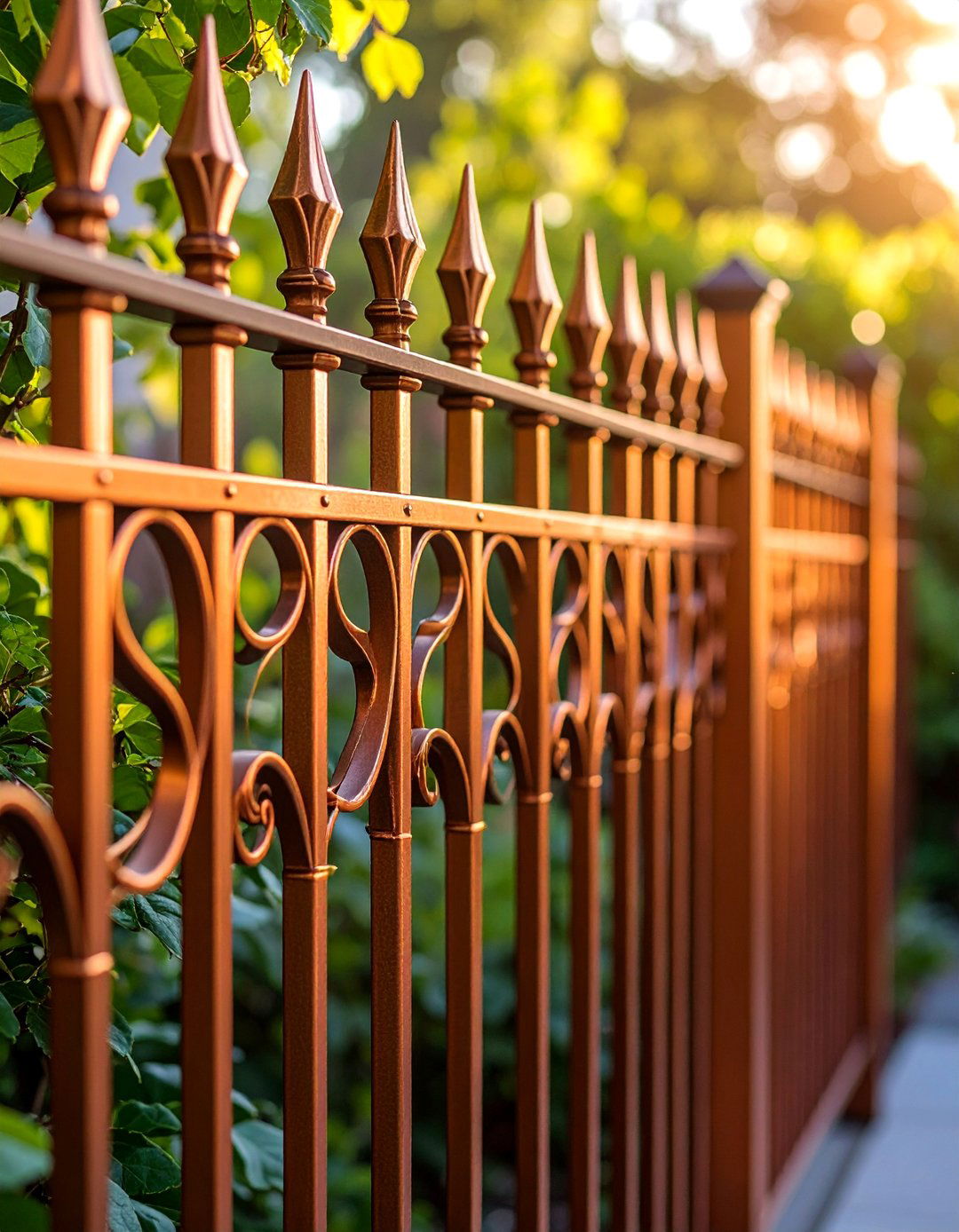 Copper Bronze Fence with Metallic Modern Sophistication - 25 Garden Fence Colour Ideas