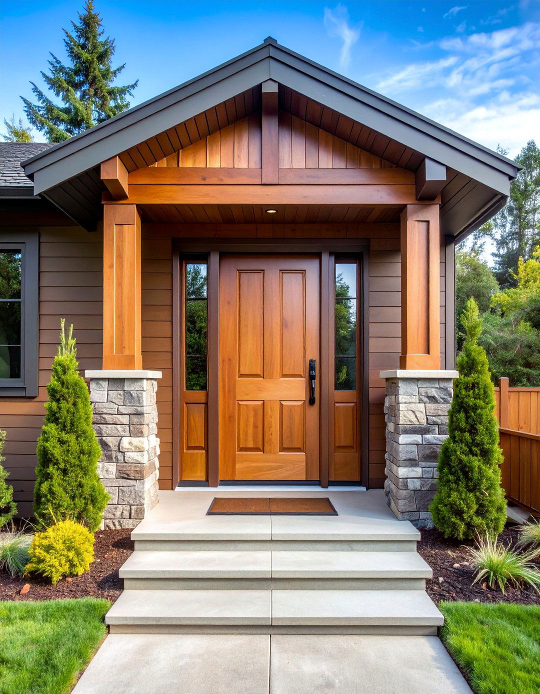 Copper Bronze Metallic Door - 25 Cedar Front Door Colors Ideas