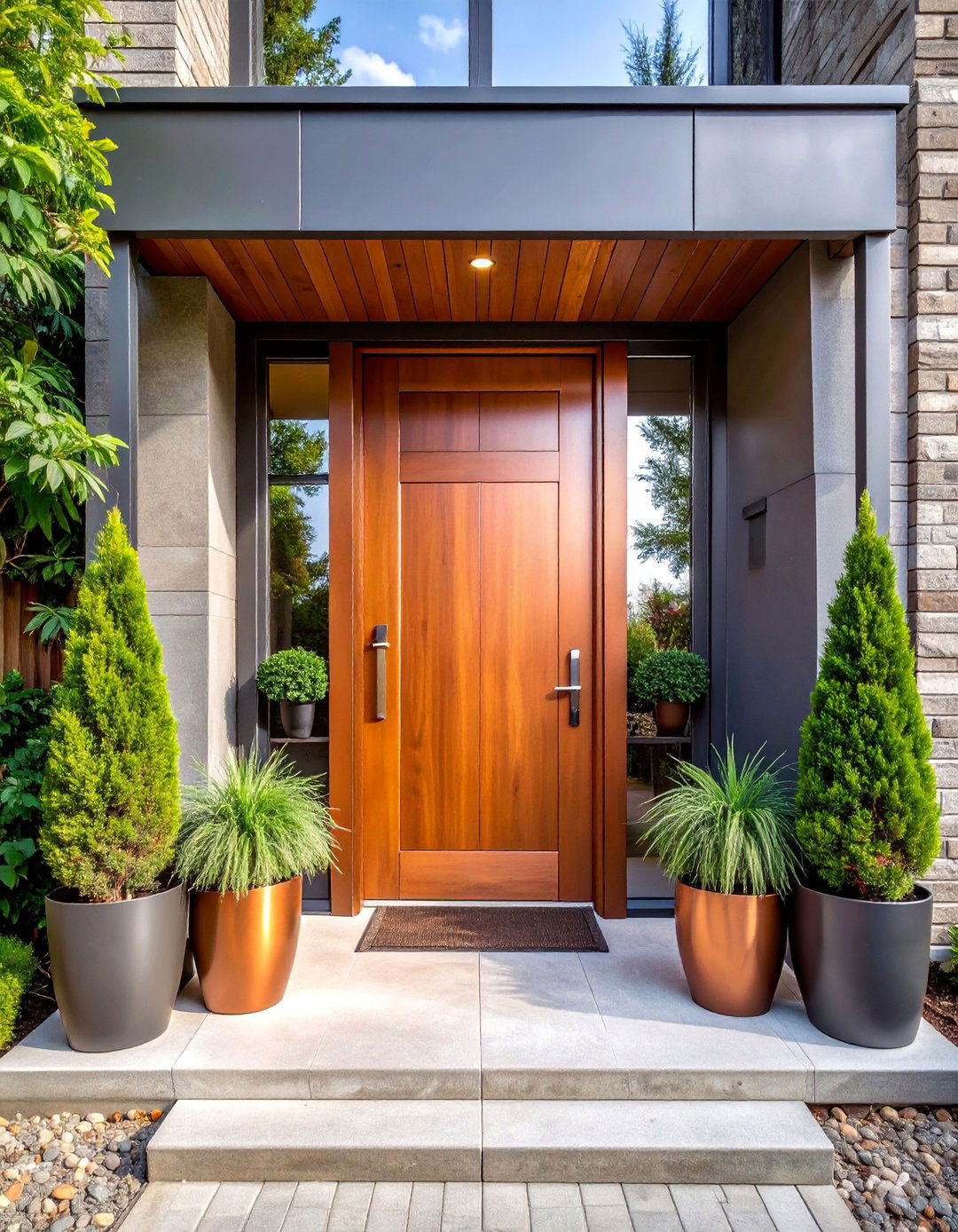 Copper Bronze with Industrial Elements - 25 Front Door Color Ideas