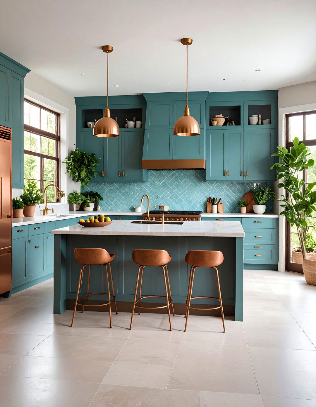 Copper Brown Kitchen with Metallic Warmth - 25 Mexican Interior Paint Colors