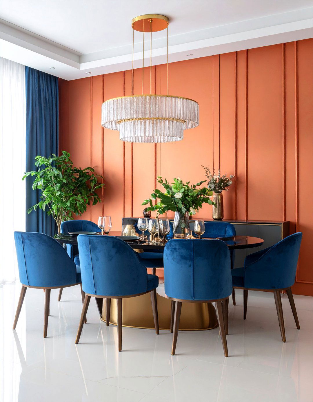 Copper Orange Metallic Accent Wall - 25 Orange Accent Wall Ideas
