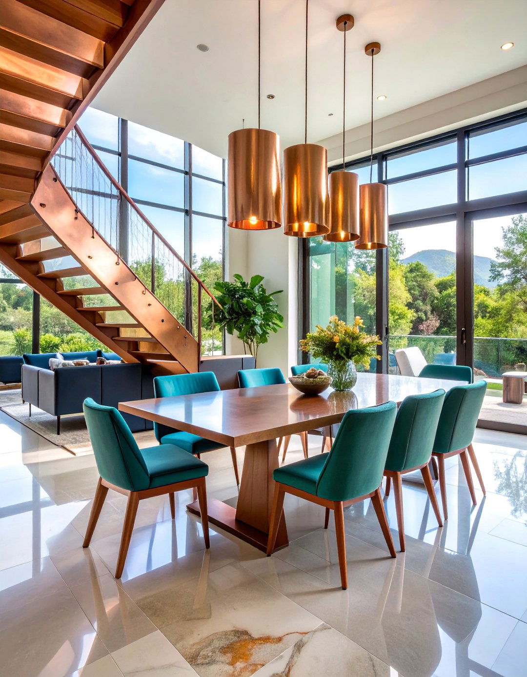 Copper Staircase with Oxidation Patina Effects - 25 Contemporary Staircase Design Ideas