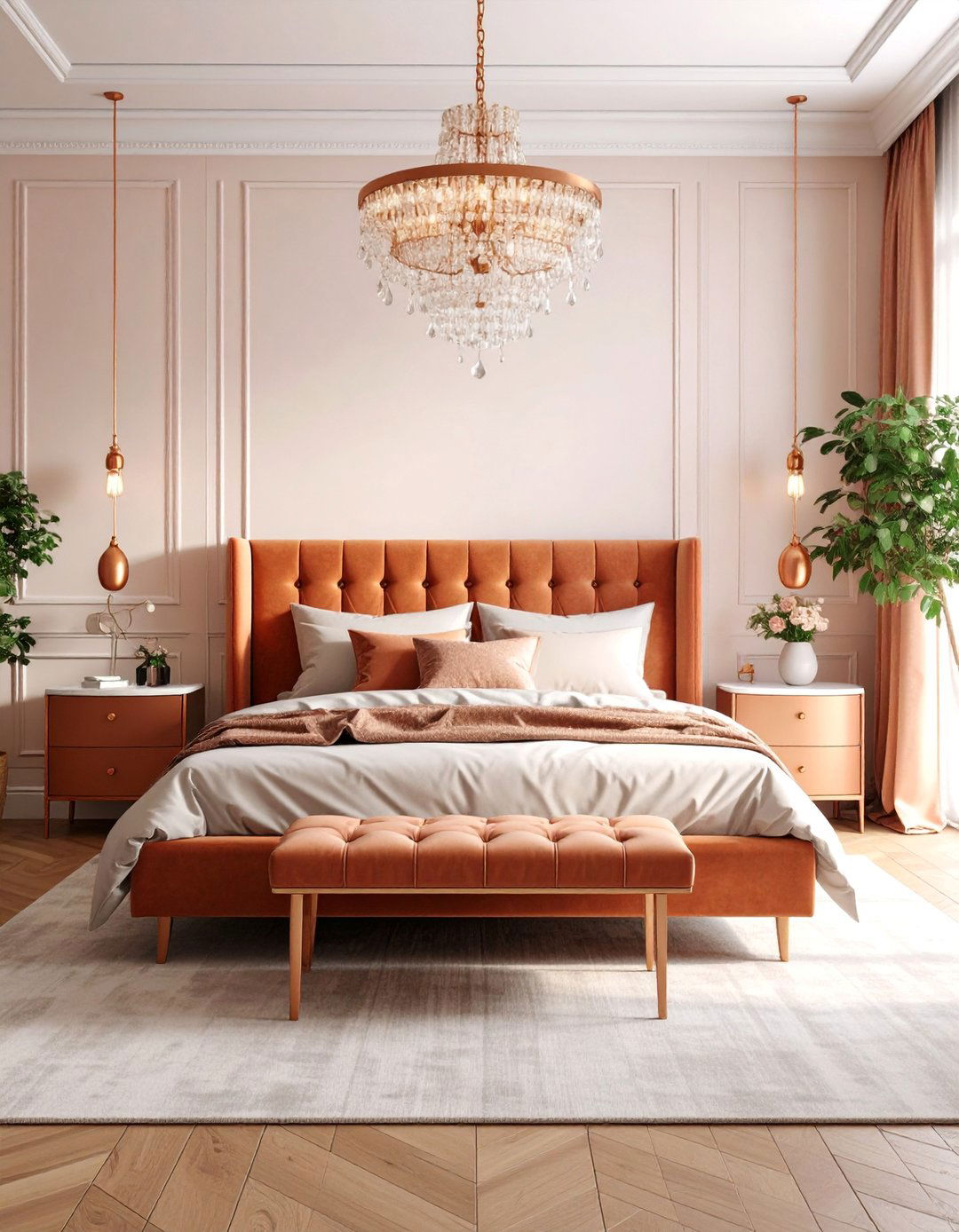 Copper Sunset Glam Design - 25 Glam Bedroom Ideas