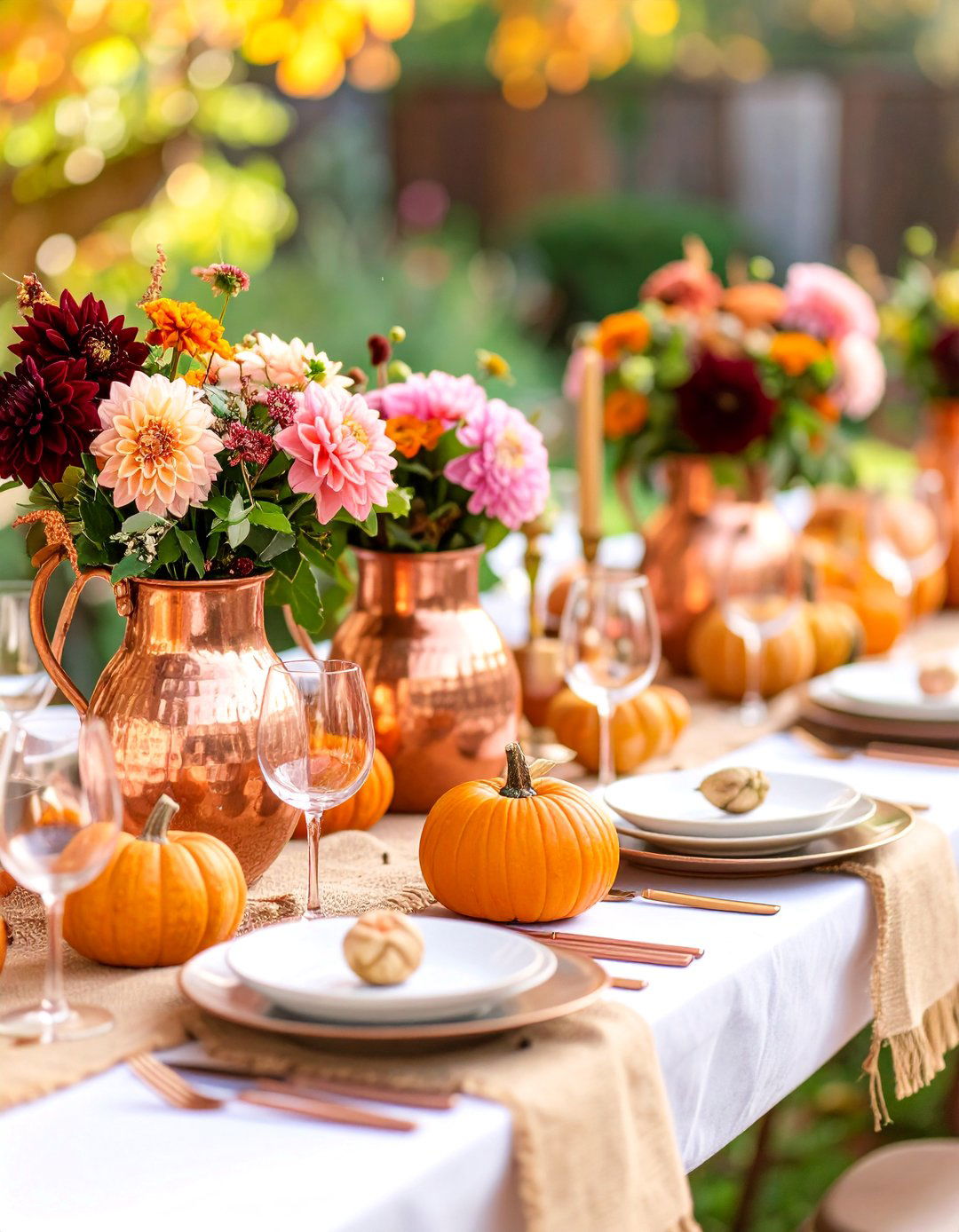 Copper Vessel Autumn Harvest - 25 Rustic Wedding Centerpieces