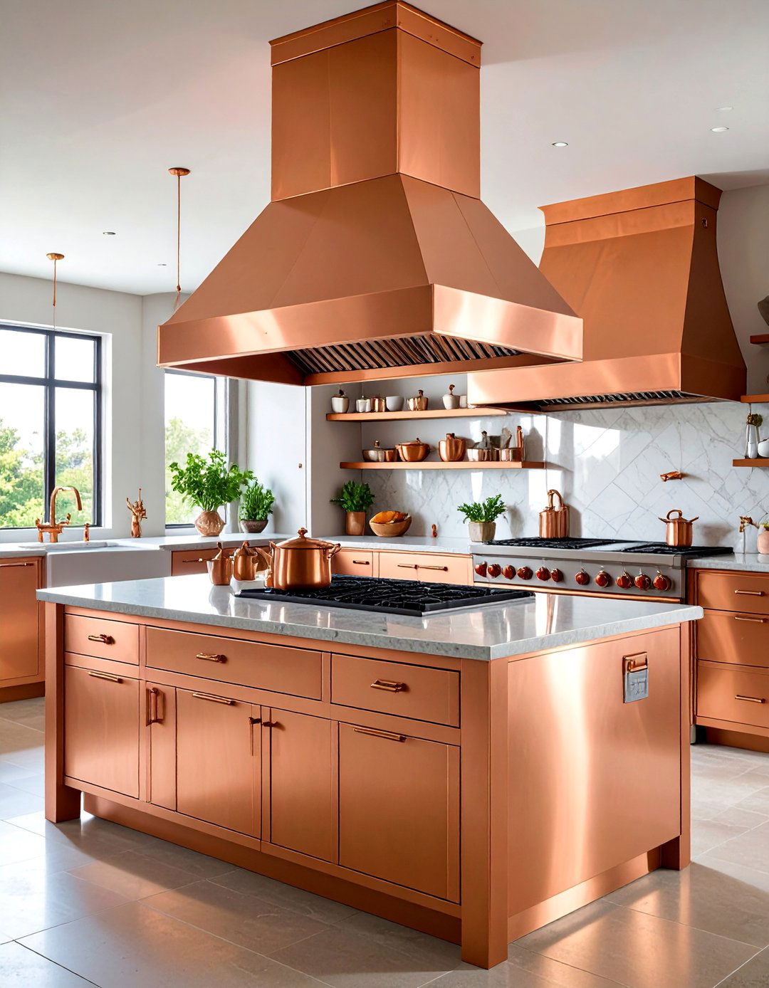 Copper and Patina Kitchen with Living Metal Beauty - 25 Luxury Kitchen Ideas