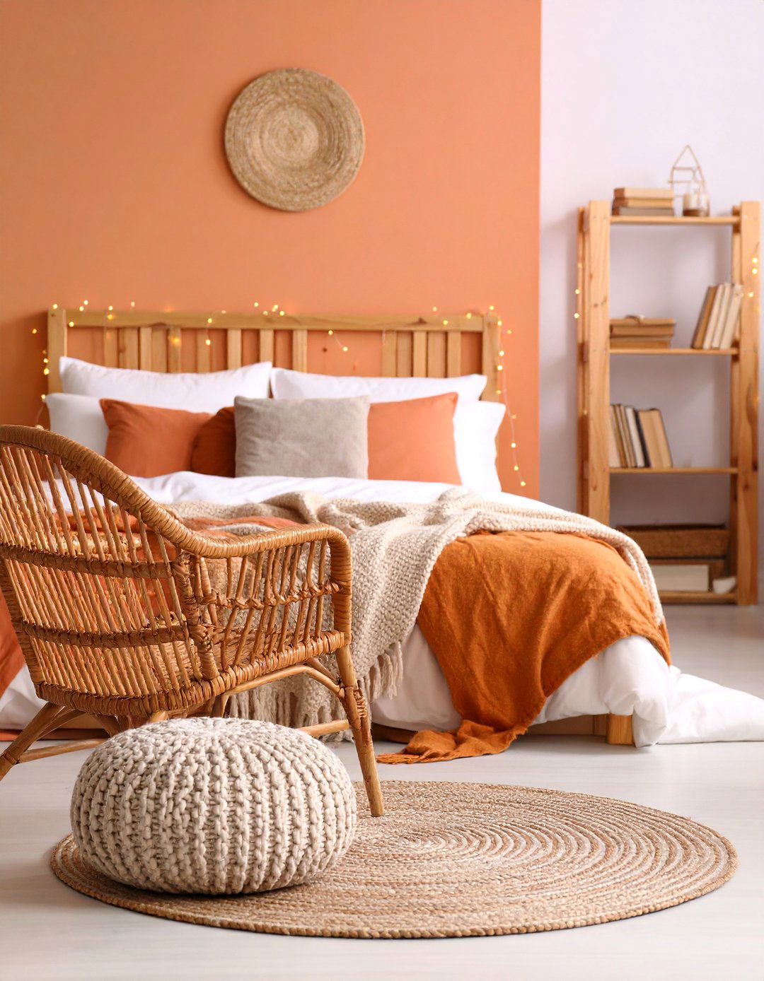 Coral Bohemian Reading Nook - 25 Boho Burnt Orange Bedroom Ideas