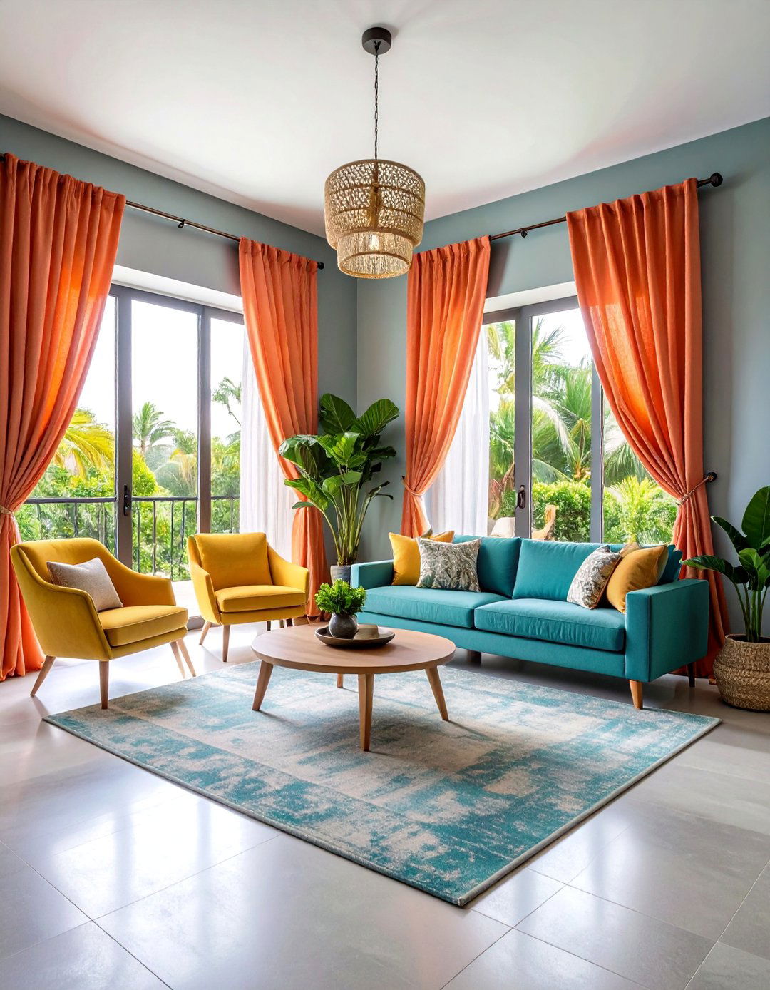 Coral Curtains with Gray Walls - 25 What Color Curtains Go With Gray Walls