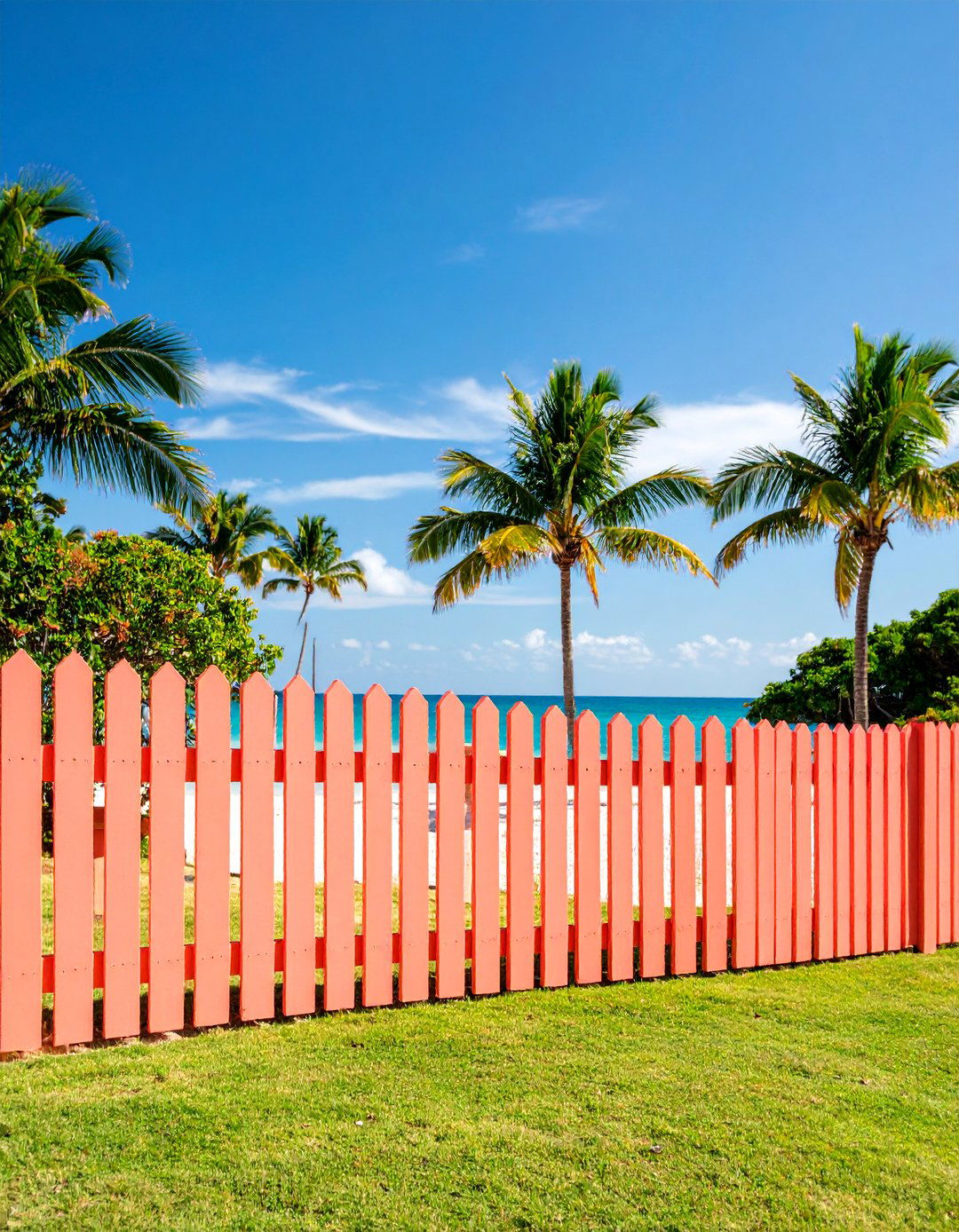 Coral Pink Fence with Vibrant Energy - 25 Garden Fence Colour Ideas