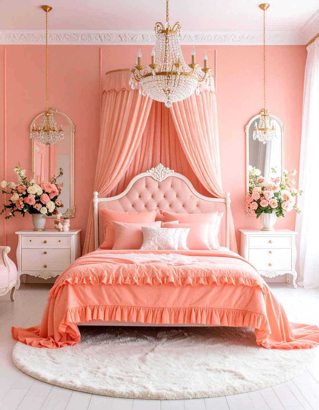 Coral Pink Orange Girls Dream Room - 25 Orange Bedroom Ideas