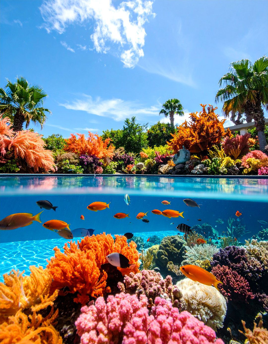 Coral Reef Paradise Pool Mural - 25 Pool Murals