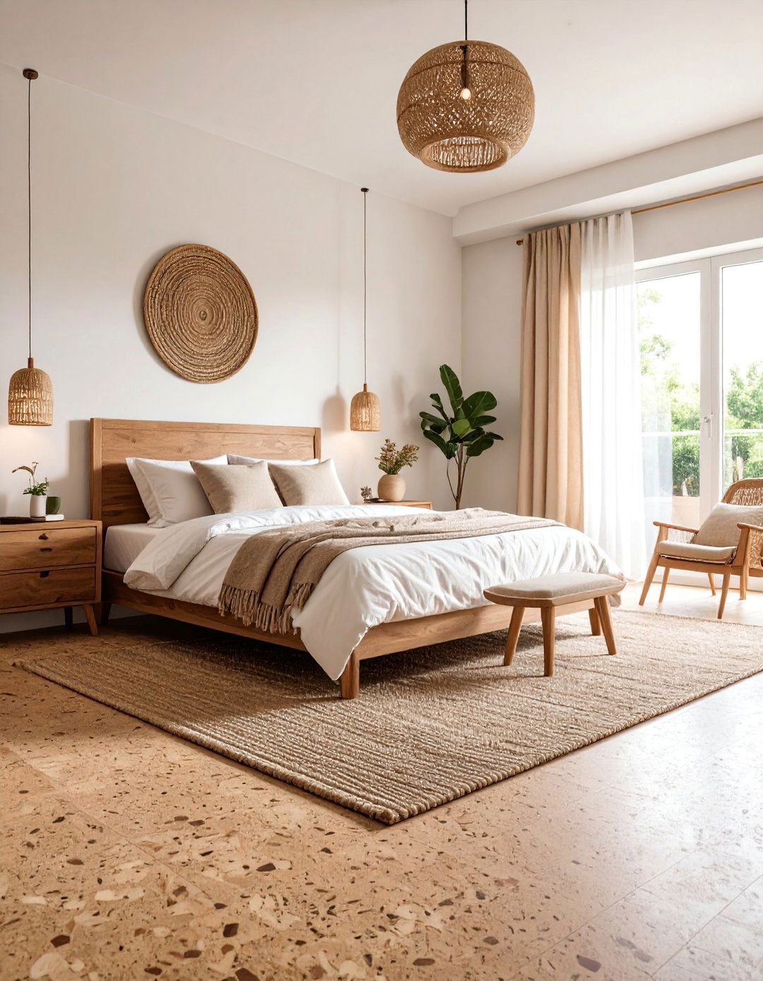 Cork Bedroom Flooring with Antimicrobial Properties - 25 Bedroom Flooring Ideas