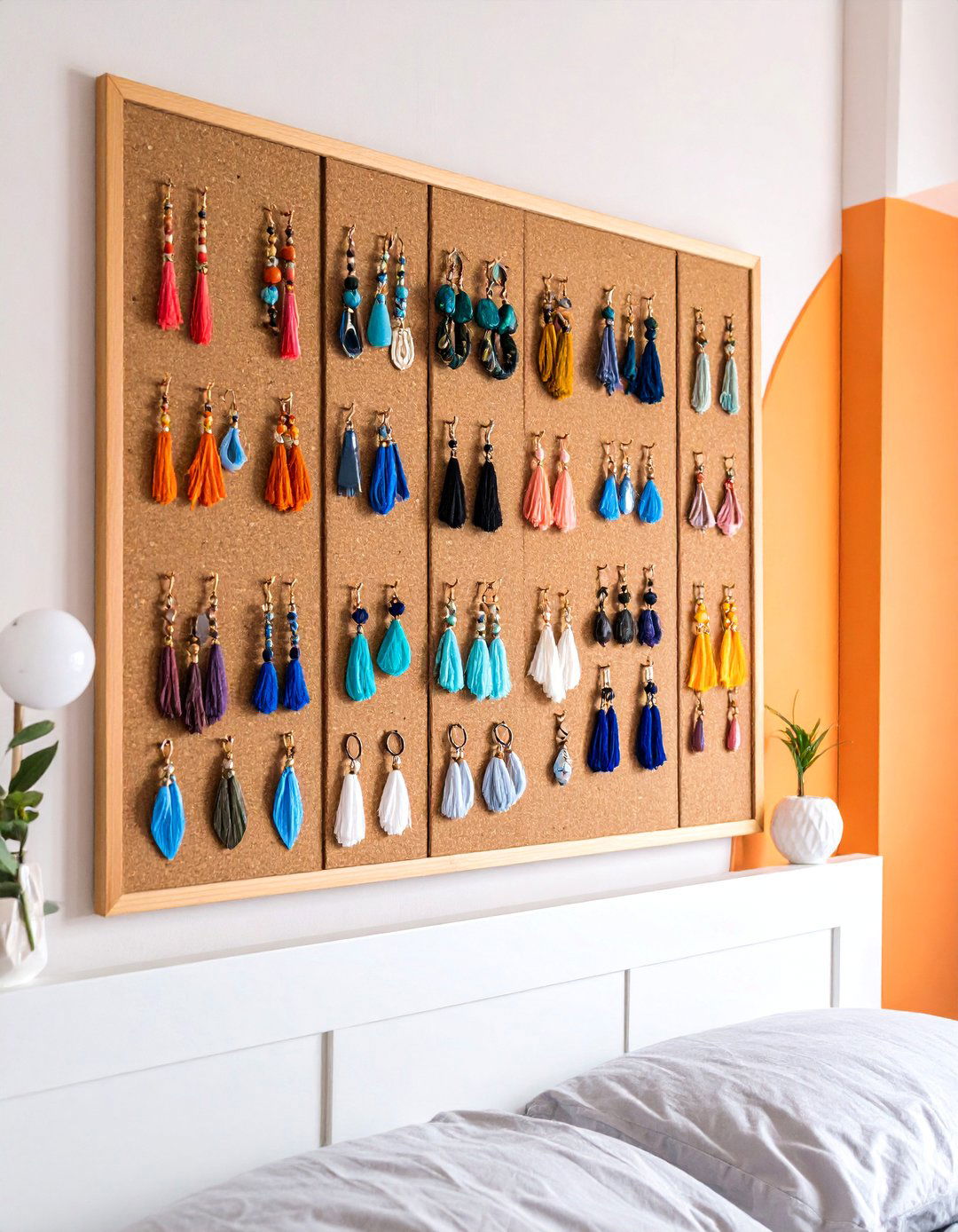 Cork Board Earring Storage Wall - 25 Earring Storage Ideas