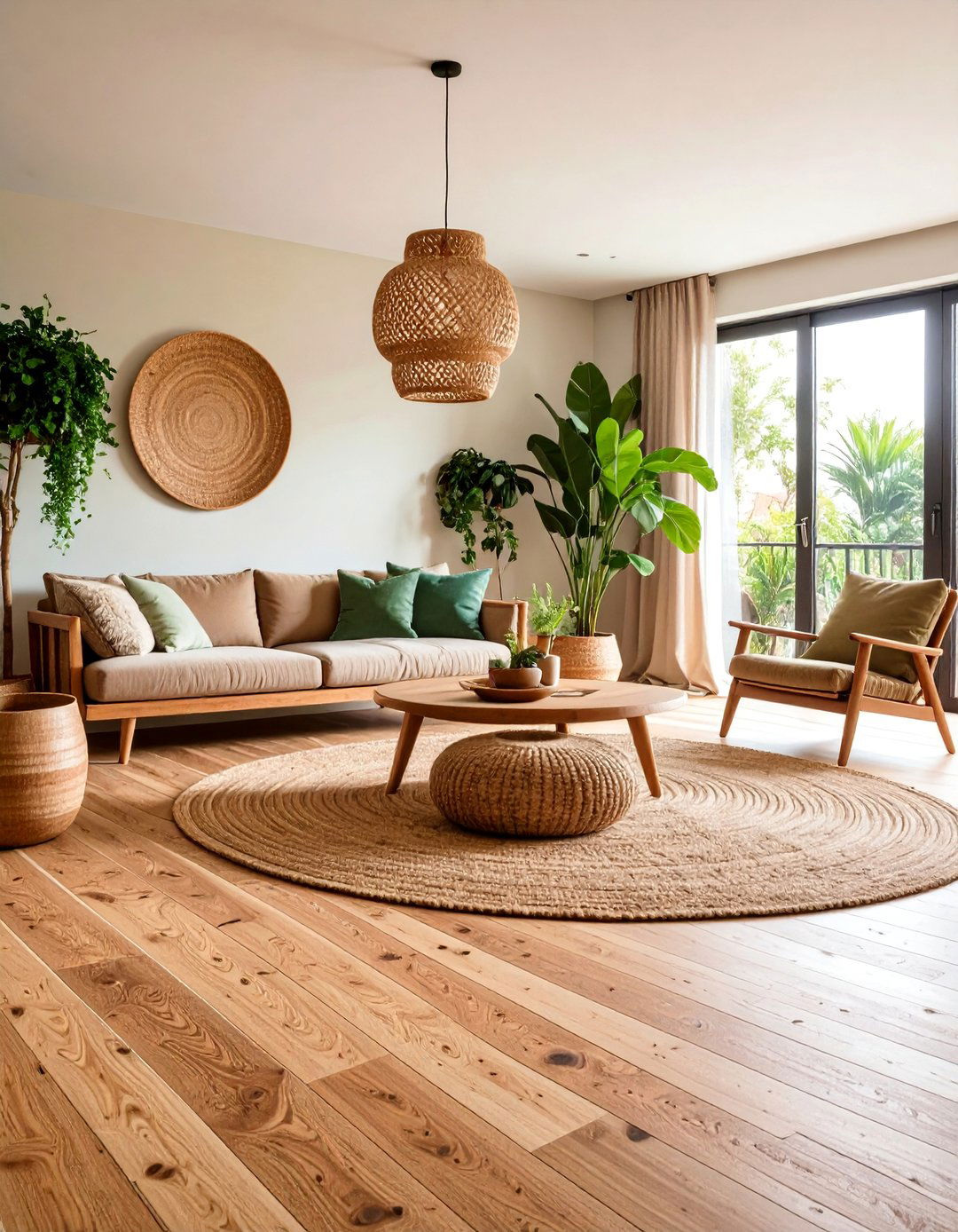 Cork Flooring and Natural Texture Living Room - 25 Natural Living Room Ideas