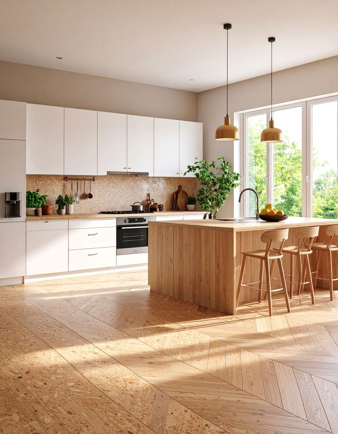 Cork Kitchen Floor with Sustainable Comfort - 25 Kitchen Floor Ideas
