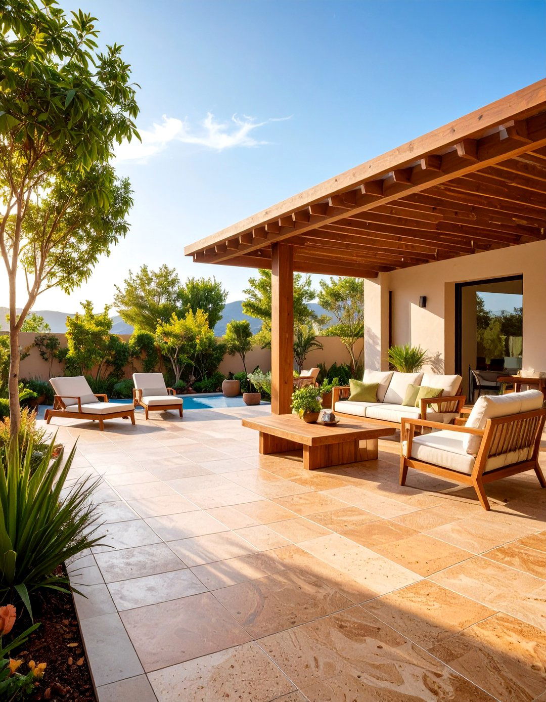 Cork Tile Patio with Eco Friendly Thermal Comfort - 25 Patio Flooring Ideas