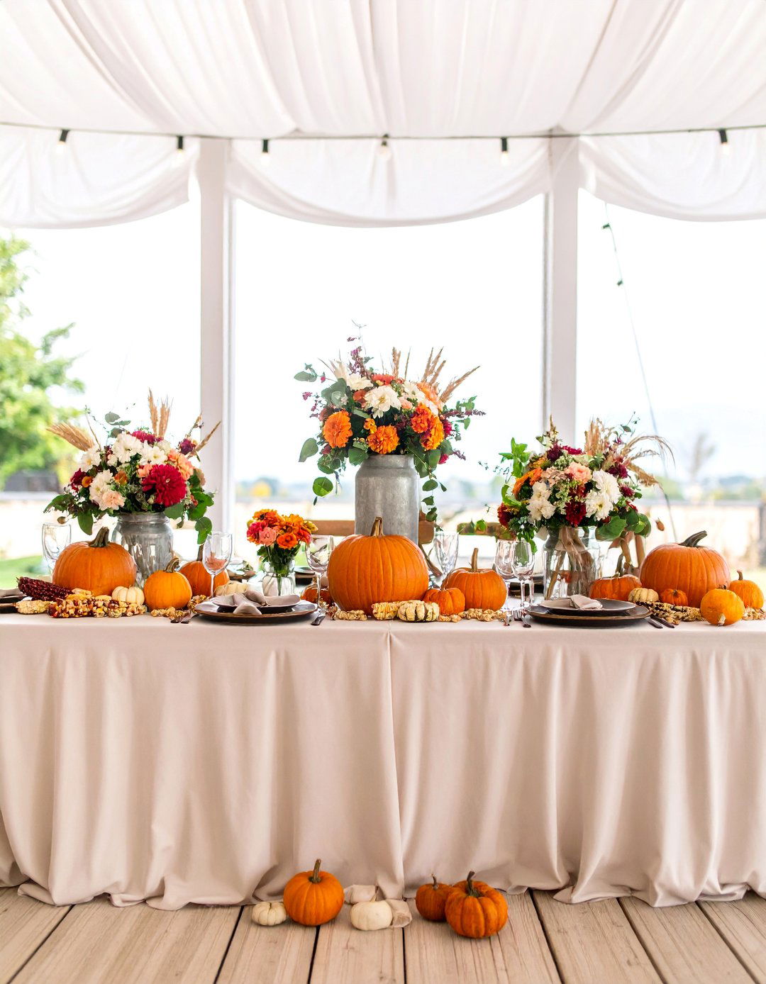 Corn Husk and Grain Harvest - 25 Rustic Wedding Centerpieces