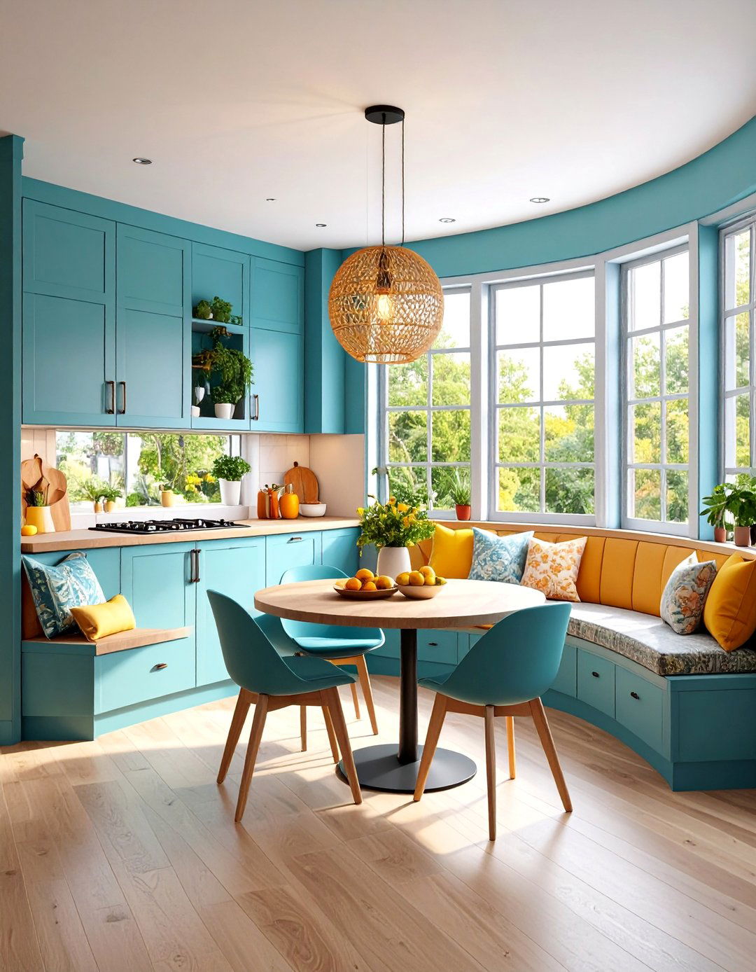 Corner Banquette Breakfast Nook with Built in Storage - 25 Kitchen Corner Ideas