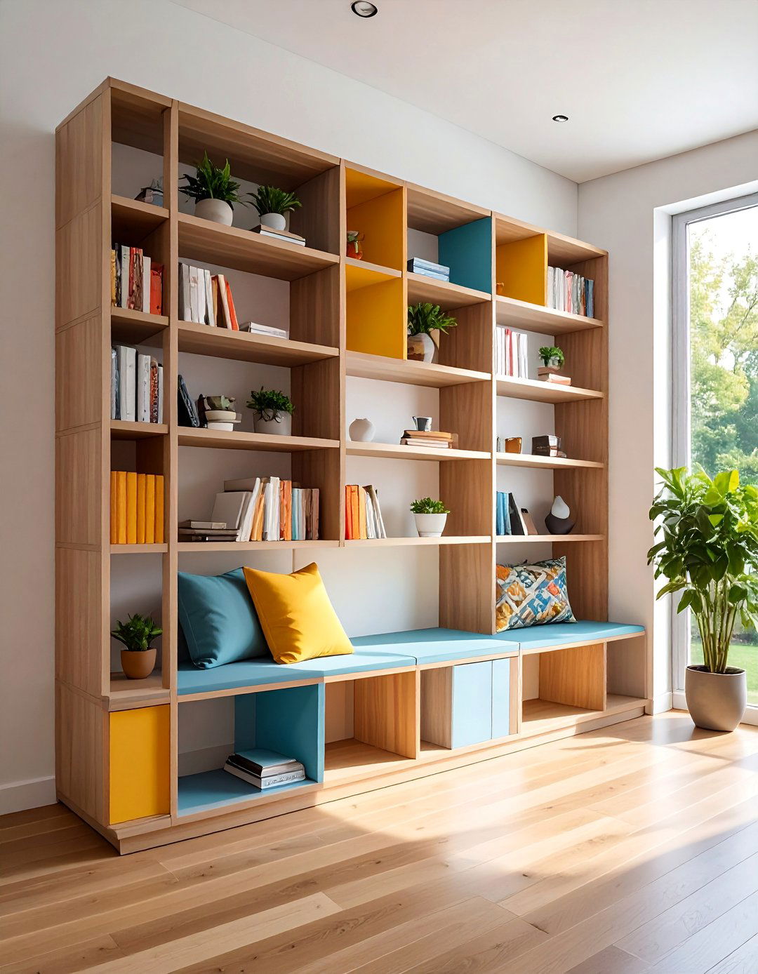 Corner Bookshelf with Adjustable Modular Components - 25 Corner Bookshelf Ideas