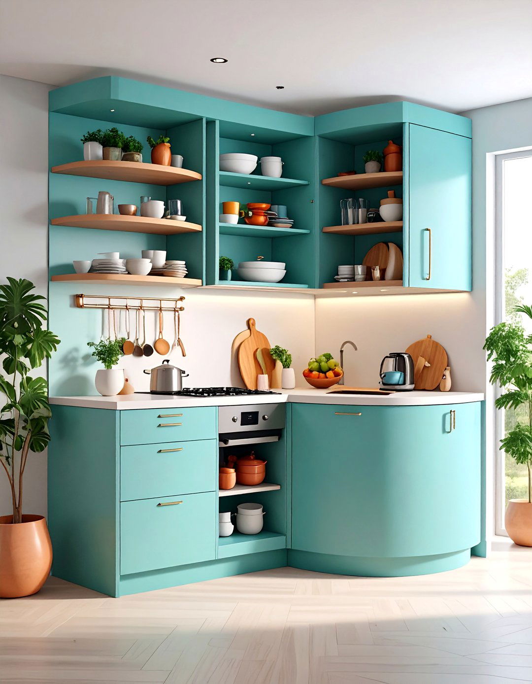Corner Cabinet Carousel System - 25 Kitchen Cabinet Organization Ideas