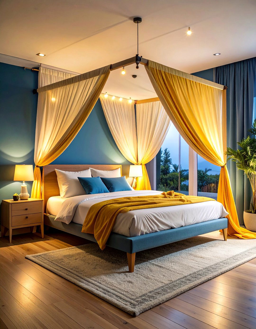 Corner Daybed with Canopy Draping - 25 Bedroom Corner Ideas