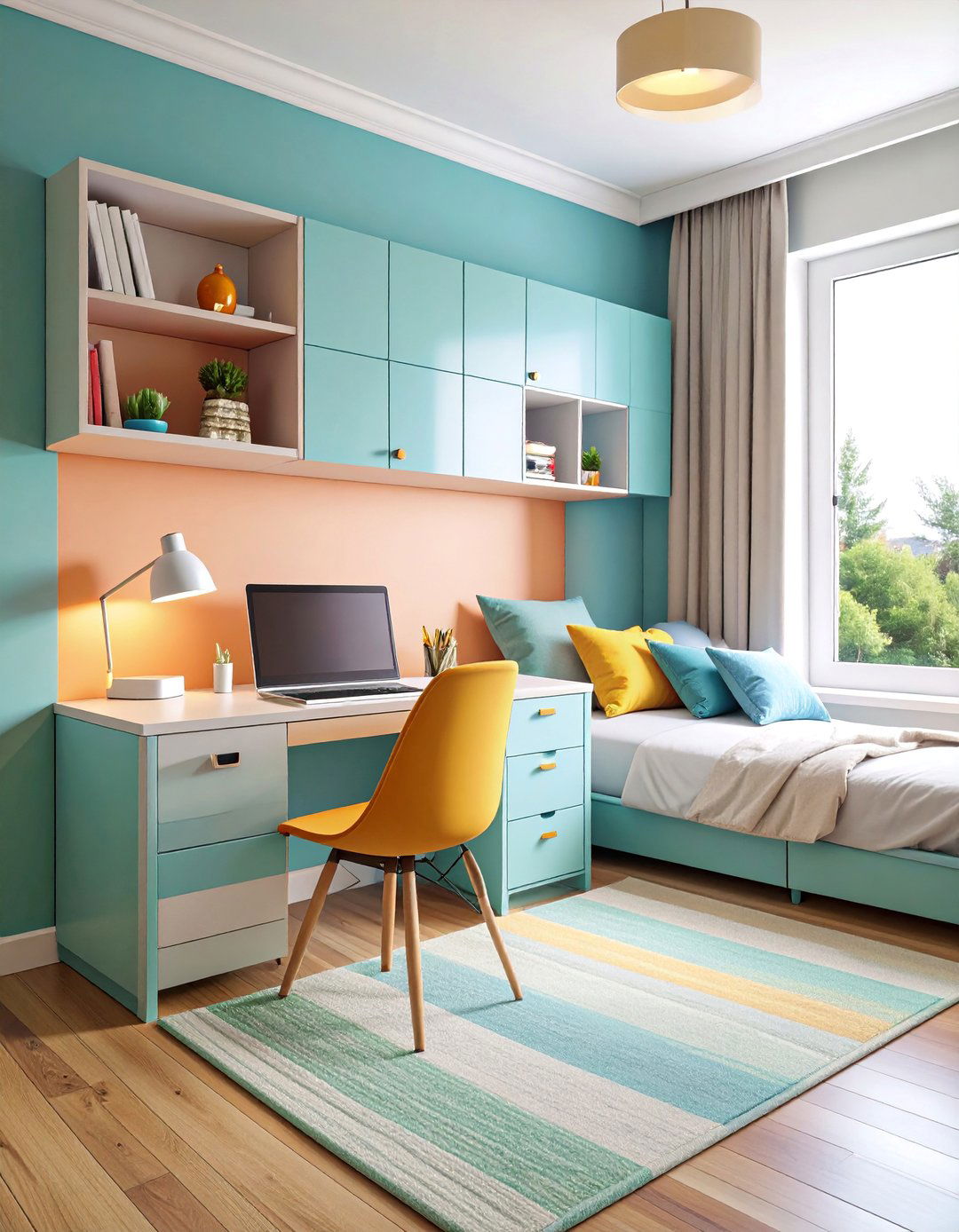 Corner Desk Guest Bedroom with Workspace Integration - 25 Small Guest Bedroom Ideas
