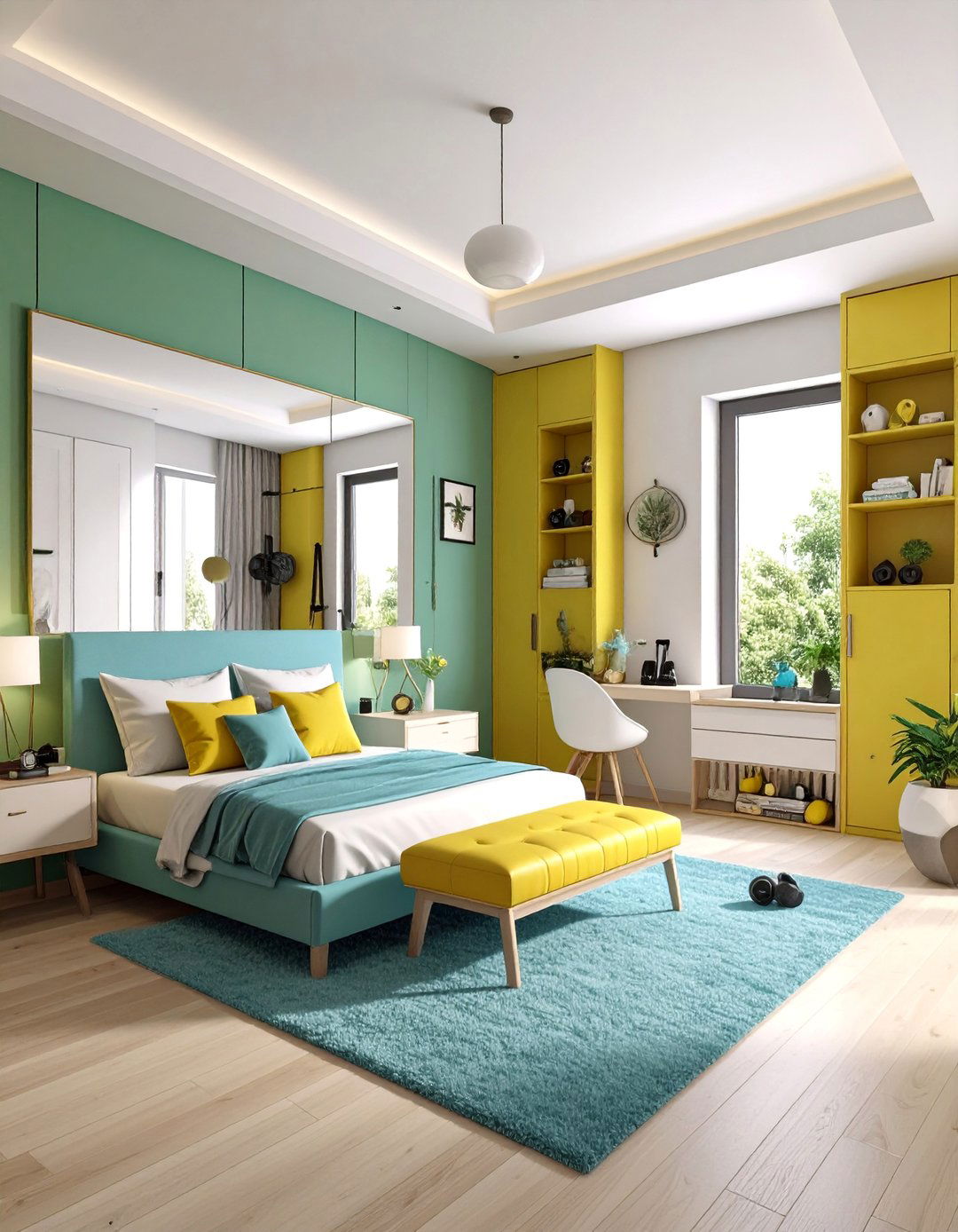 Corner Exercise Area with Equipment Storage - 25 Corner Decoration Ideas