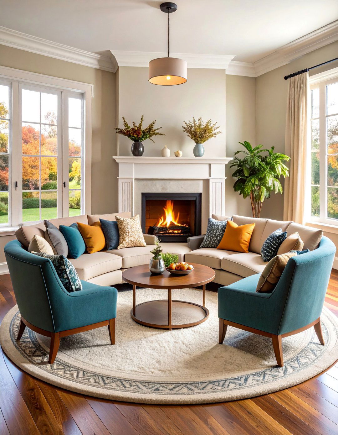 Corner Fireplace Conversation Circle - 25 Awkward Living Room Layout Ideas
