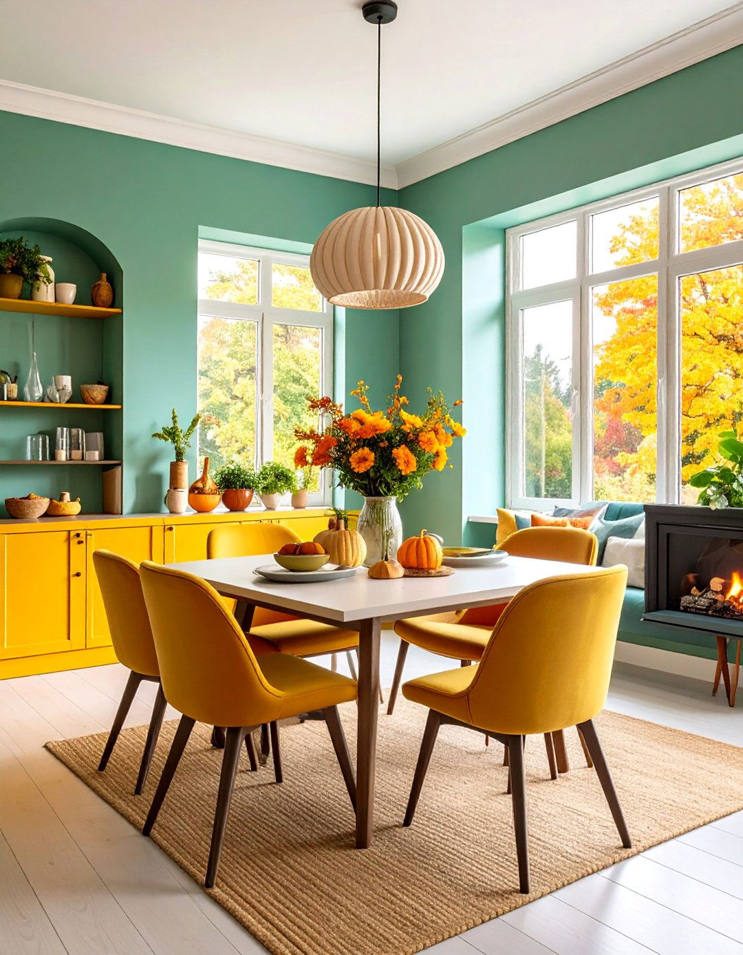Corner Fireplace with Built In Storage Solutions - 25 Dining Room With Fireplace