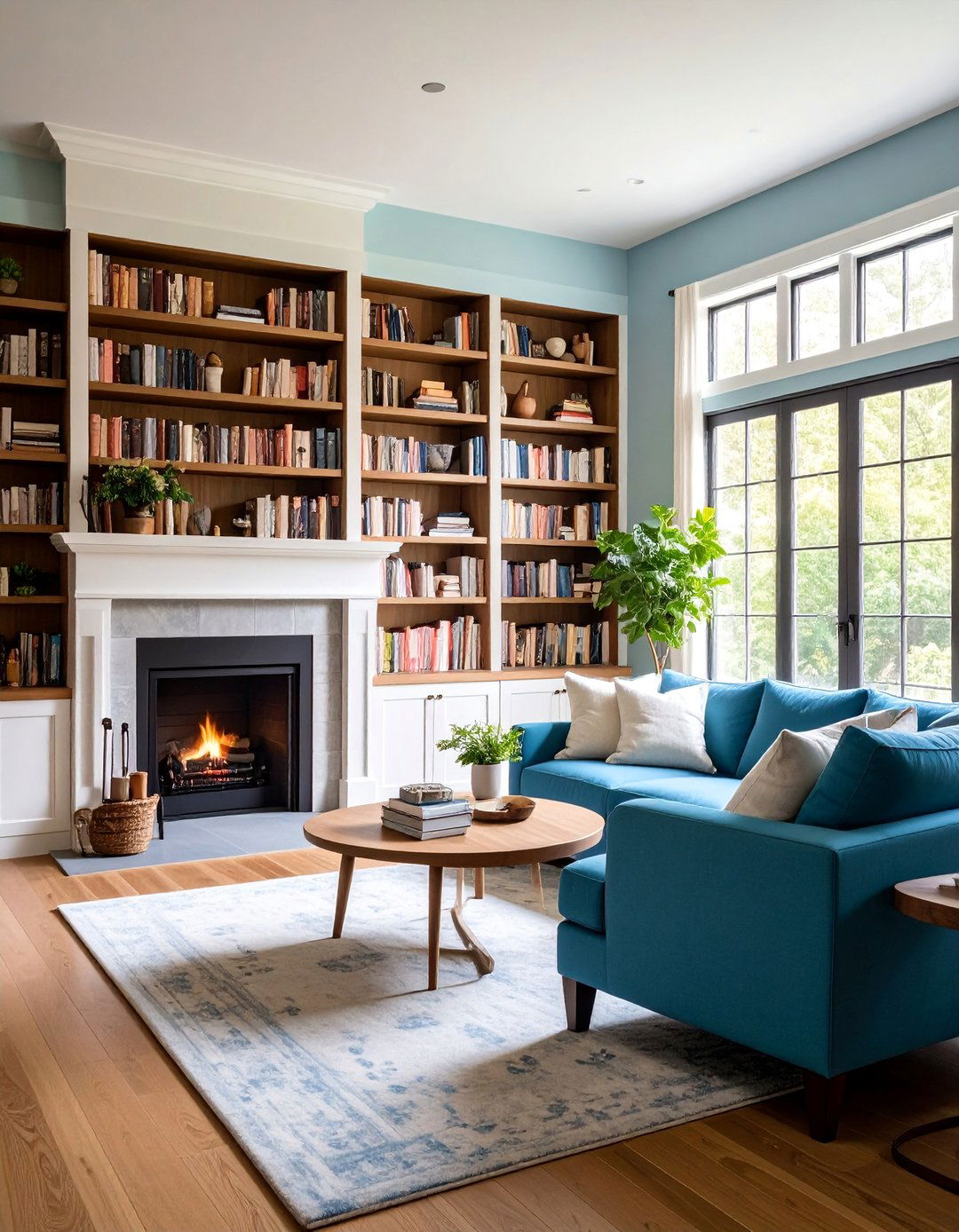 Corner Fireplace with Built in Bookshelves - 25 Corner Fireplace Ideas