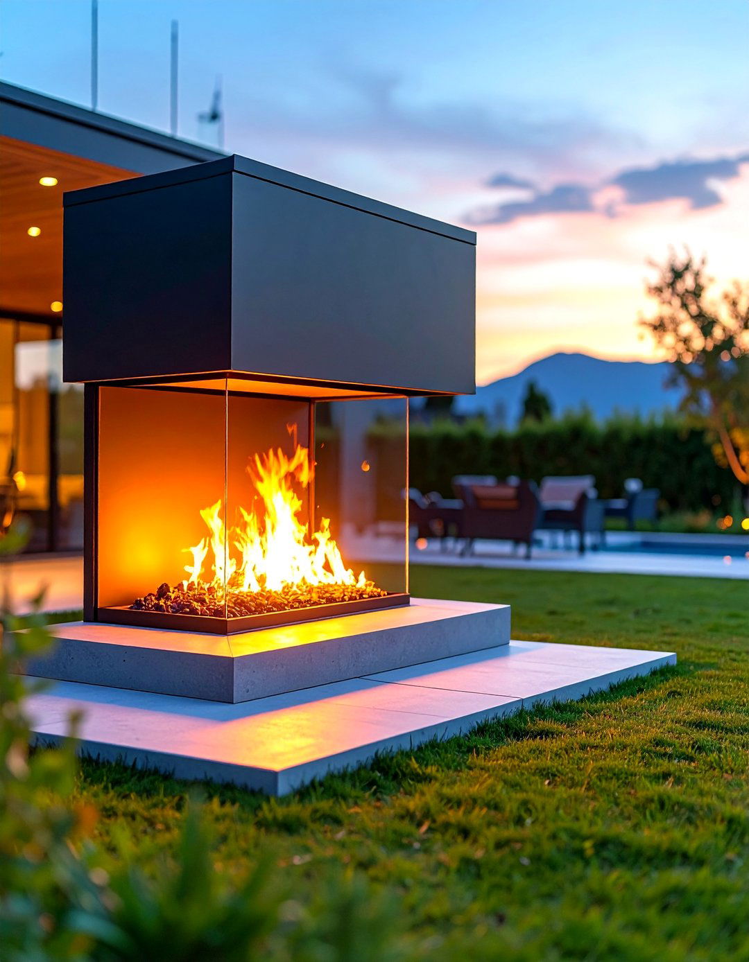 Corner Fireplace with Smart Home Technology Integration - 25 Outdoor Corner Fireplace Ideas