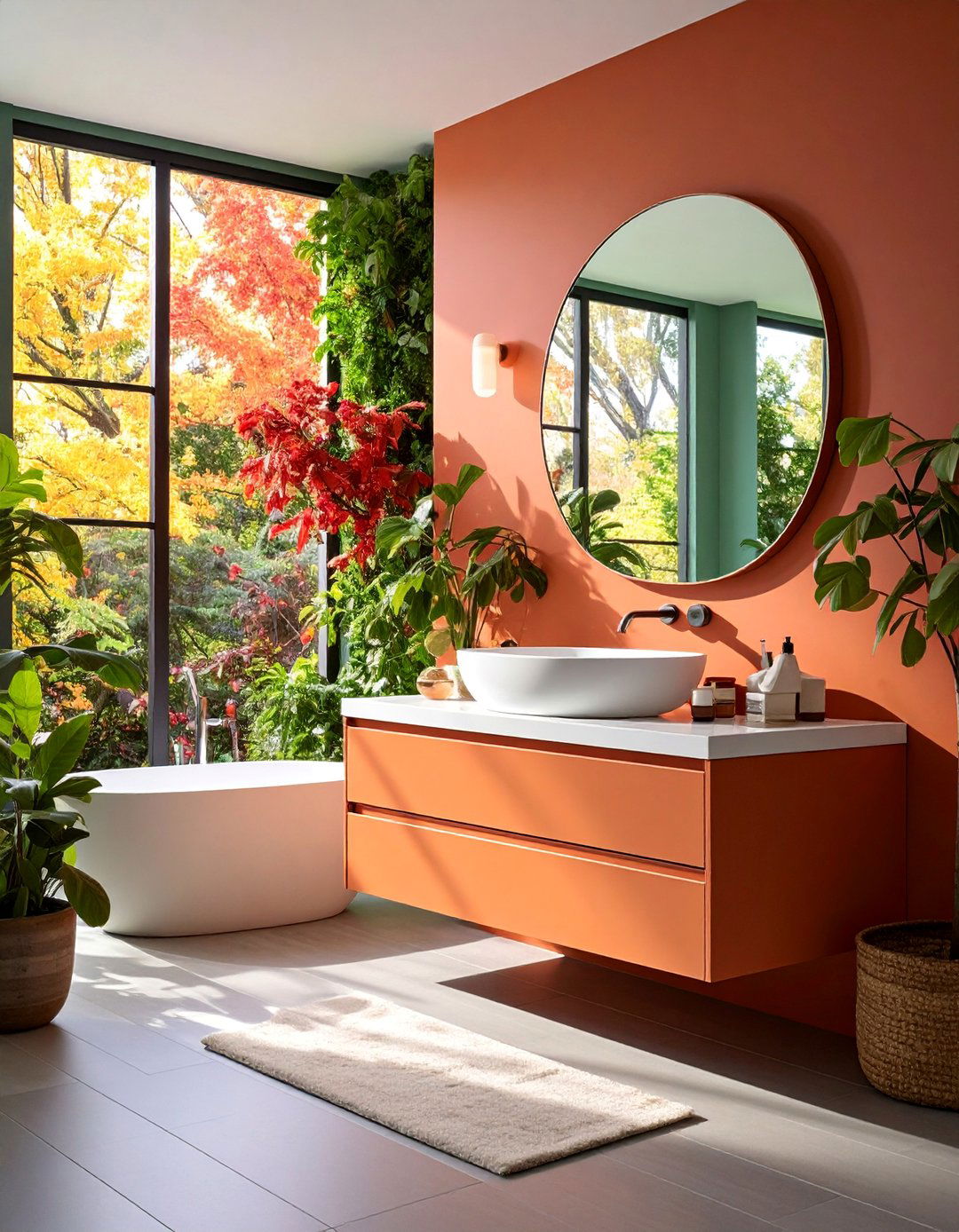 Corner Floating Vanity Designed for Powder Room Efficiency - 25 Floating Vanity Bathroom Ideas