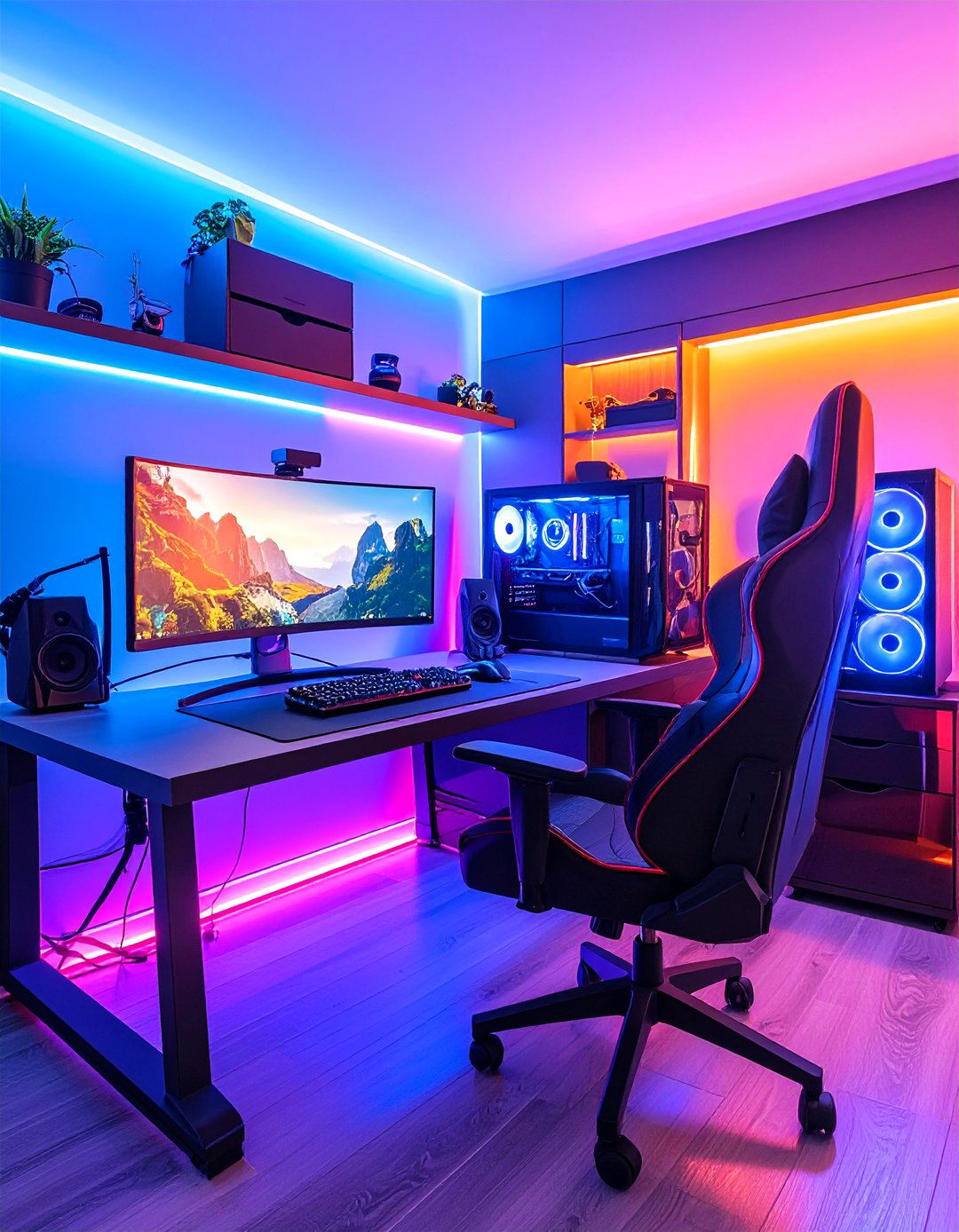 Corner Gaming and Streaming Setup - 25 Small Media Room Ideas