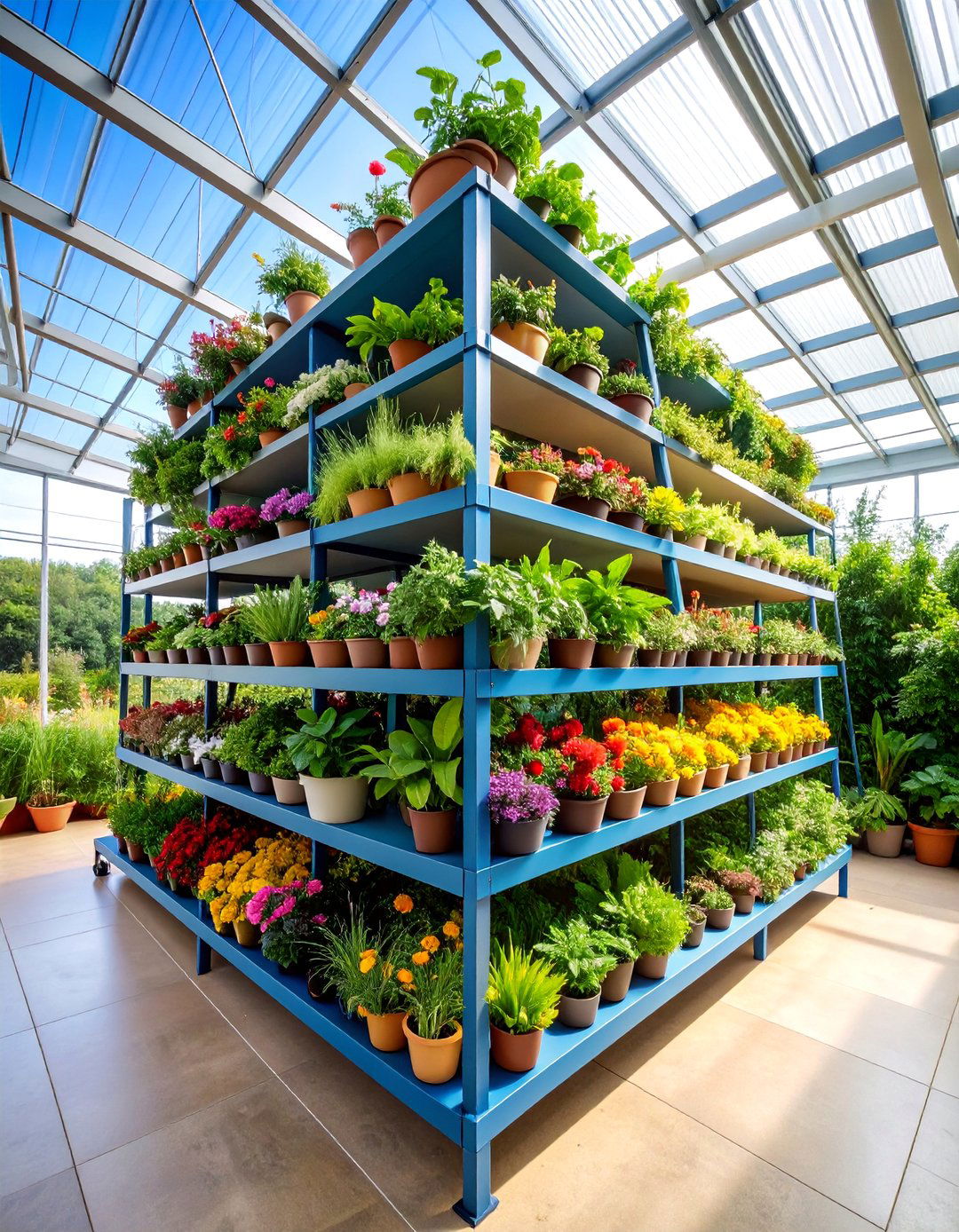 Corner Greenhouse Shelving Units for Space Optimization - 25 Greenhouse Shelving Ideas