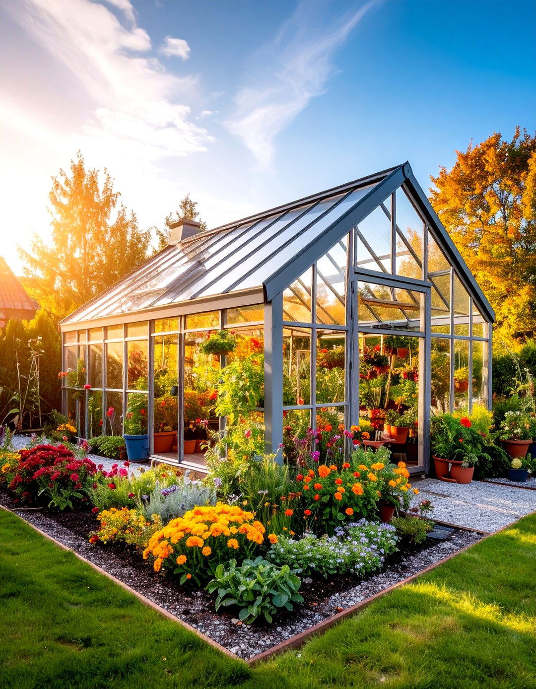 Corner Greenhouse with Living Roof System - 25 Corner Greenhouse Ideas