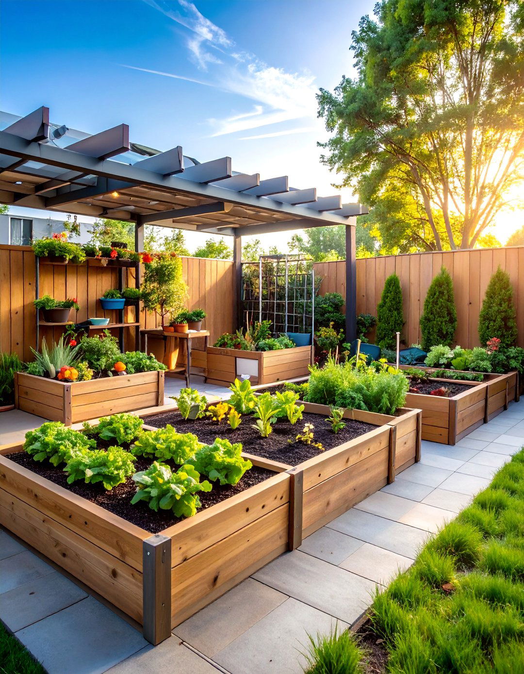 Corner Herb and Vegetable Garden - 25 Corner Patio Ideas