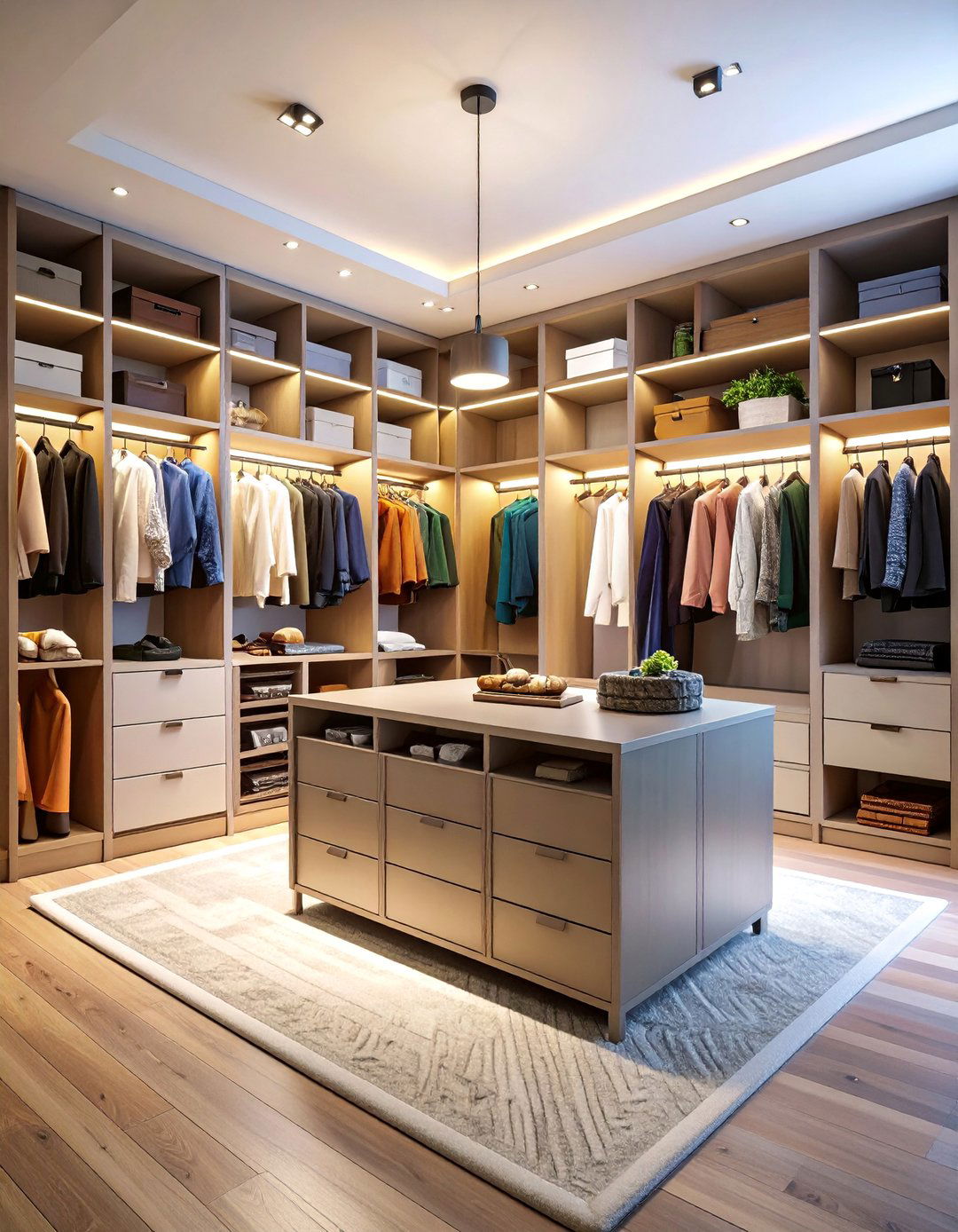 Corner Maximizing Angled Closet Island - 25 Closet Island Ideas
