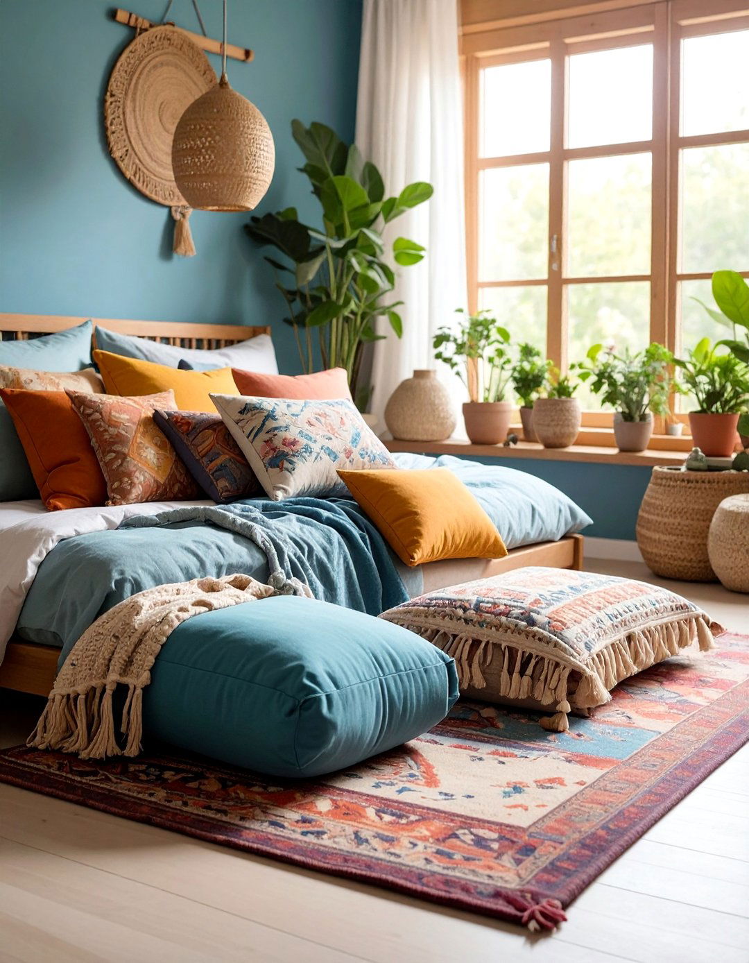 Corner Meditation Space with Floor Cushions - 25 Corner Decoration Ideas