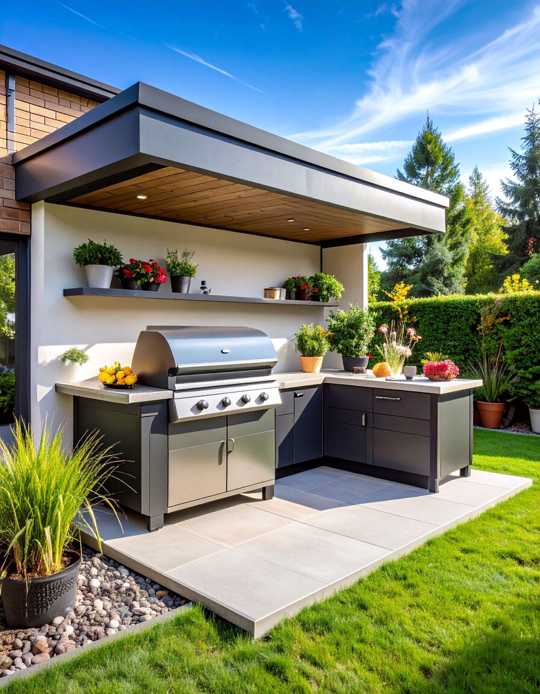Corner Mounted BBQ Pit Design - 25 Bbq Pit Ideas