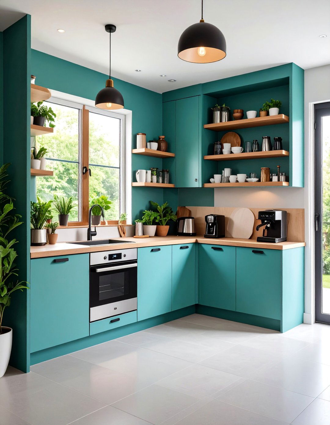 Corner Nook Coffee Station with Custom Storage - 25 Coffee Station Ideas