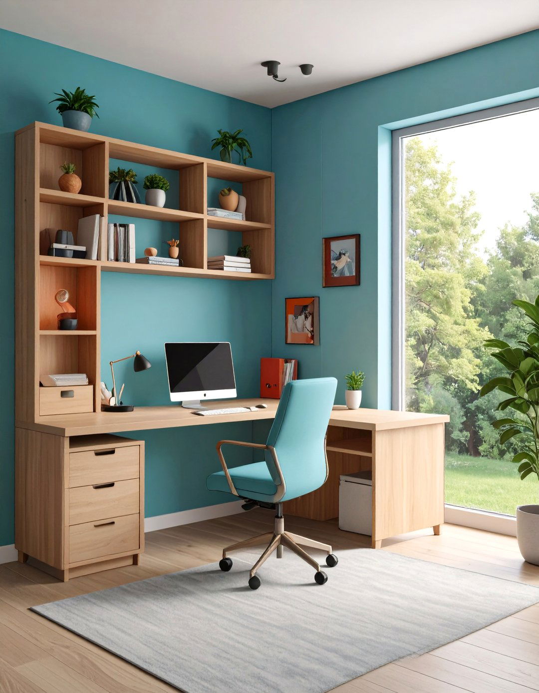 Corner Office Desk with Space Optimization - 25 Desk Decor Ideas