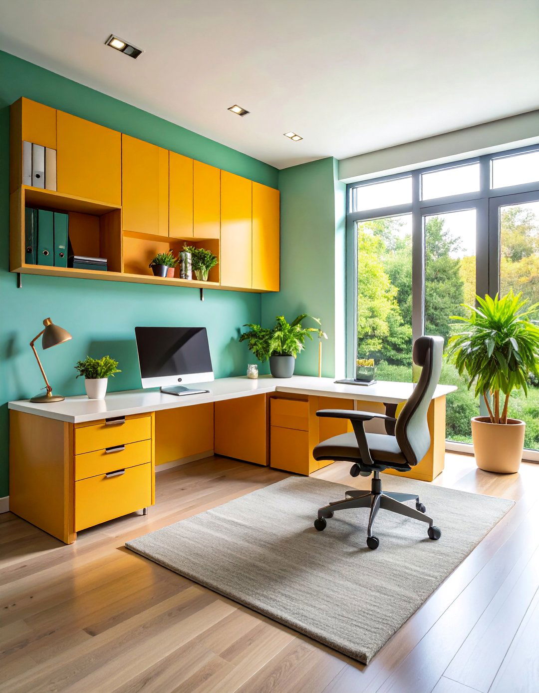 Corner Office with Built In Storage Solutions - 25 Small Office Ideas