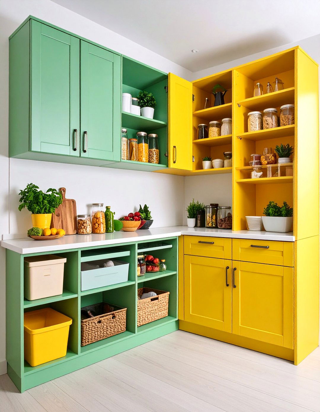 Corner Pantry Tower with Floor to Ceiling Storage - 25 Kitchen Corner Ideas