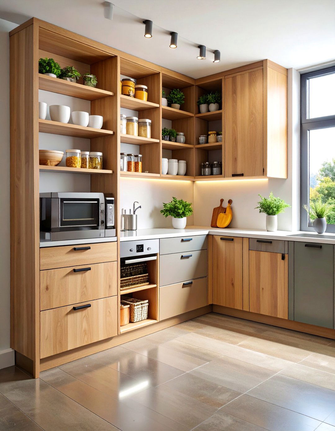 Corner Pantry with Hidden Appliance Garage - 25 Corner Pantry Ideas